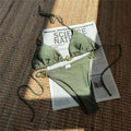 Solid Orange Swimwear Metal Ring String Halter Triangle Micro Bikini Thong Sexy Swimsuit Women 2026 Bathing Suit Bikinis Sets