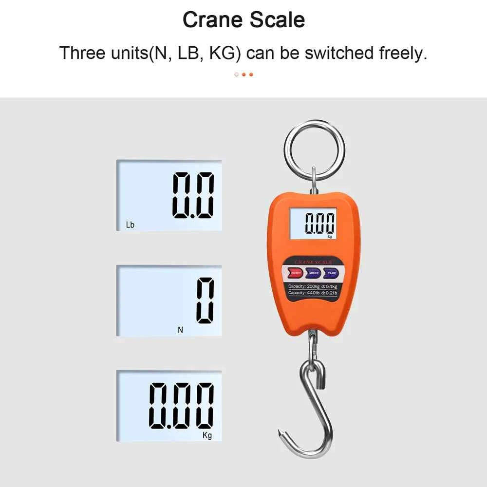 200KG Electronic Luggage Scale Multifunctional Digital Scales LCD Display Travel High Accurate Handheld Weighing Tool