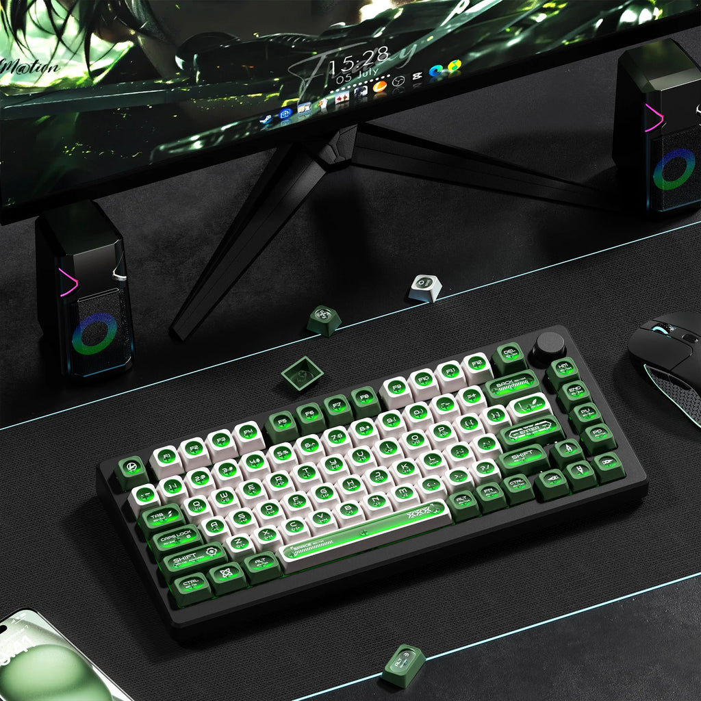 XVX White Shine Through Cats eye MAX Profile Dye-Sub PBT Keycap Set 136-Key