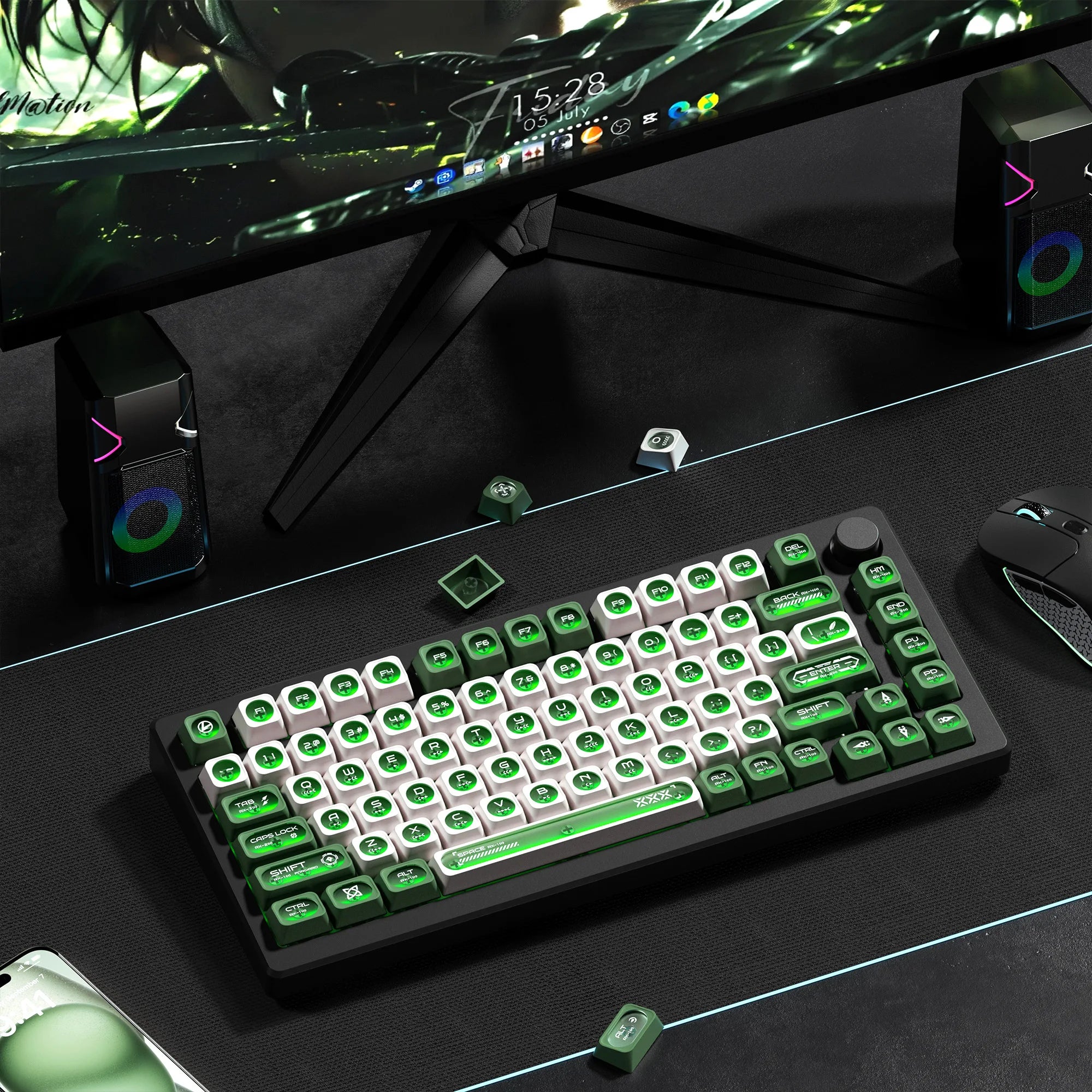 XVX White Shine Through Cats eye MAX Profile Dye-Sub PBT Keycap Set 136-Key
