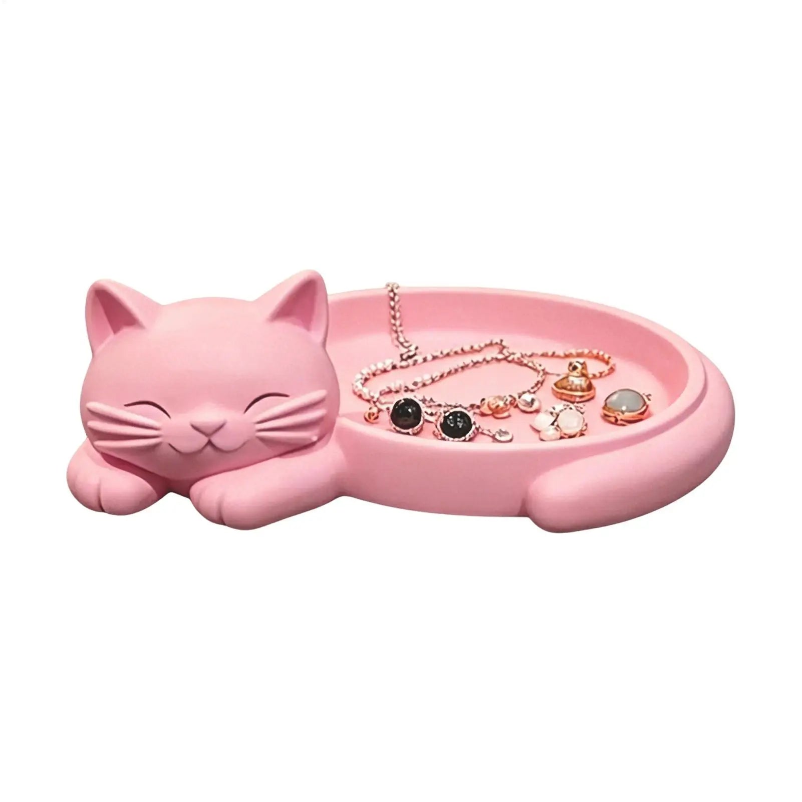 Cat Shaped Jewelry Organizer Tray for Keys Earrings Cute Feline Design Desktop Storage Tray Home Decoration Accessories