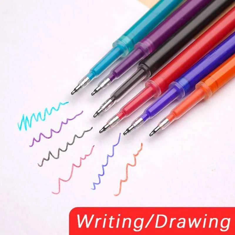 6pcs New 0.5mm Erasable Gel Pens Set 6colors Refill Rod Magic Ink Erasable Pen Washable Handle Office Writing School Stationery