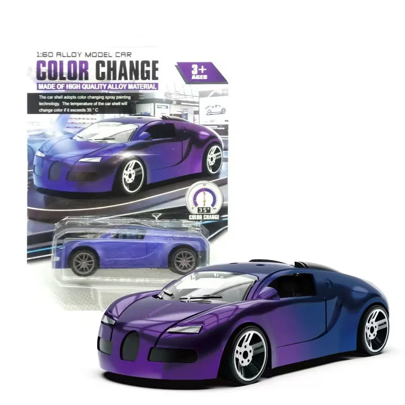 1:64 Temperature Sensitive Color Changing Magic Car Inertia Pull Back Alloy Racing Cars Crash-Resistant Toys Boy Birthday Gift