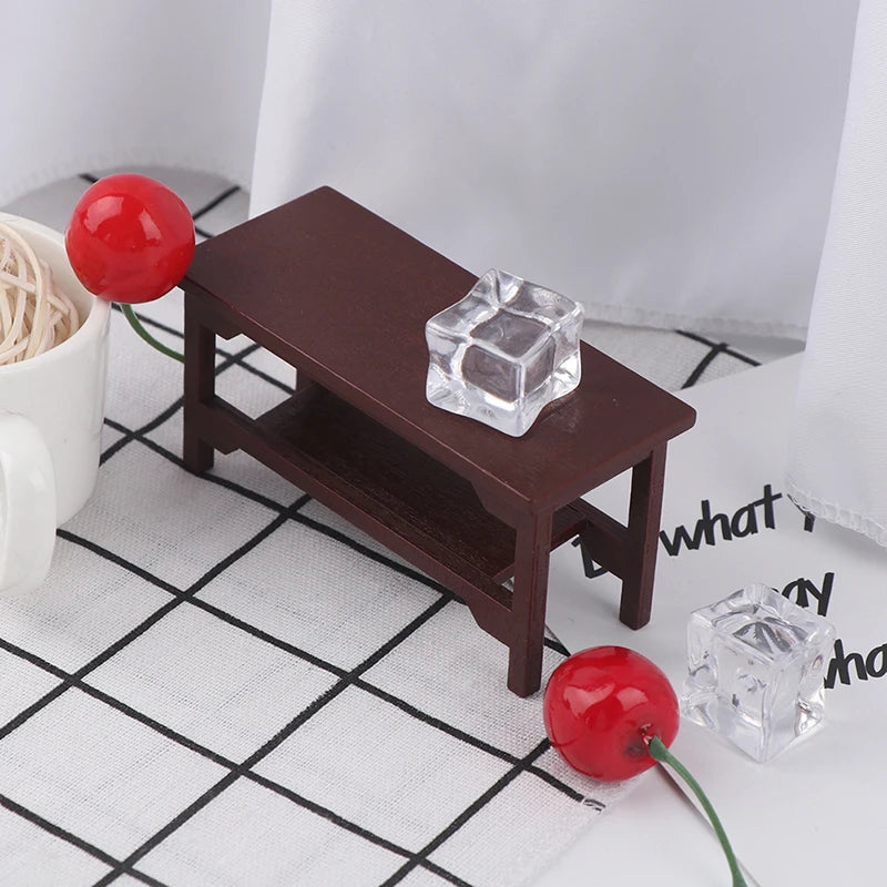 1/12 Dollhouse Miniature Retro Wooden Coffee Table Furniture Toys Accessories