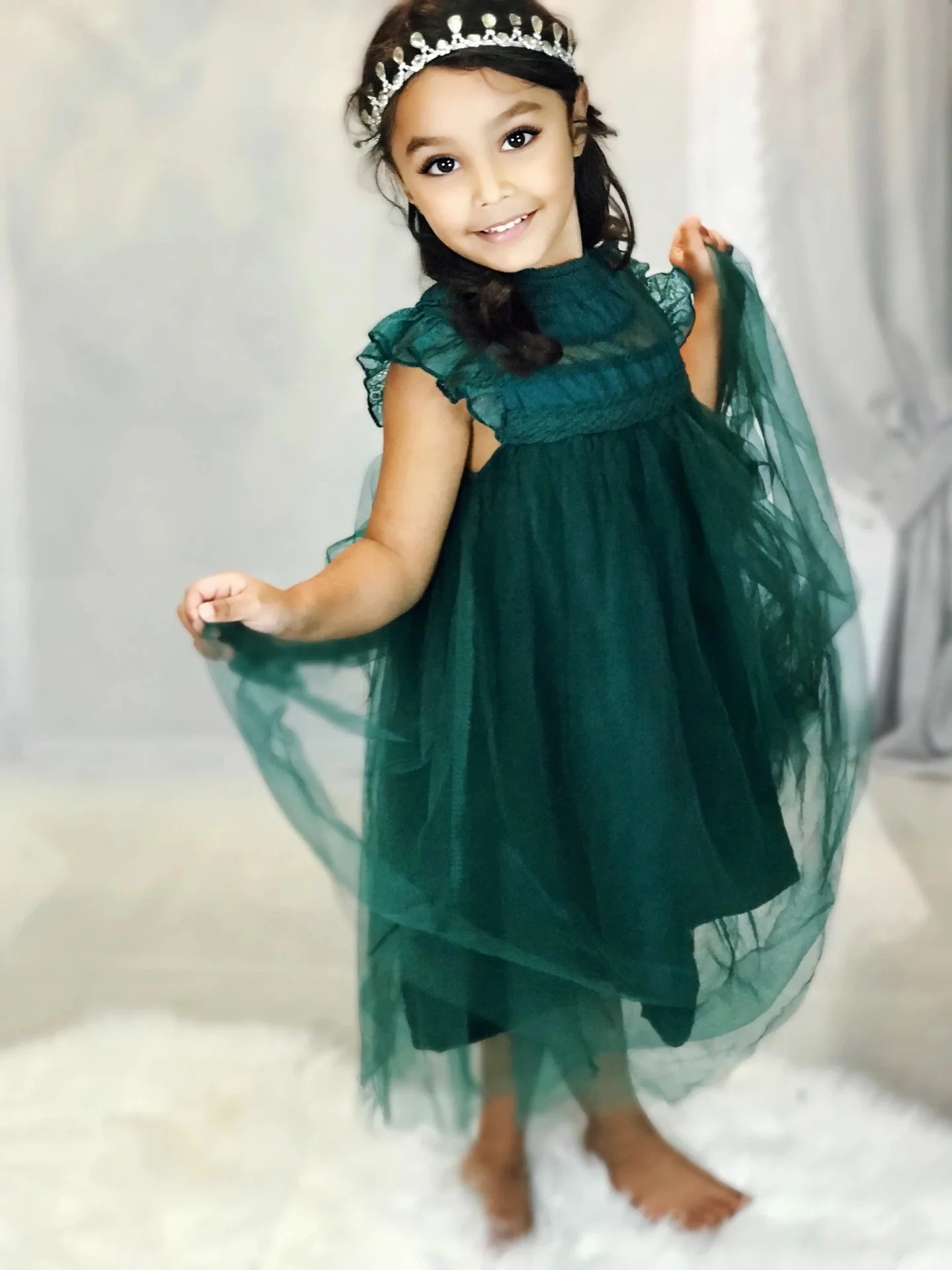 Bohemia Summer Dress For Girls Tulle Lace Sleeveless Princess Flower Girls Wedding Birthday Ball Gown Party Dresses Clothes