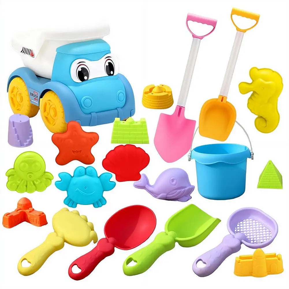 Kids Beach Toy Set Baby Sand & Water Play Kit with Bucket Shovel Rake Watering Can Summer Outdoor Sandbox Tools