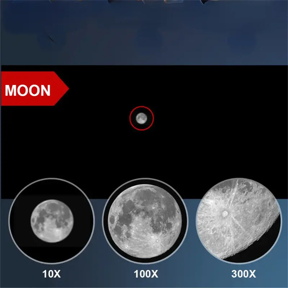 HD Zoom Monocular Telescope 10–300x for Long-Range Viewing