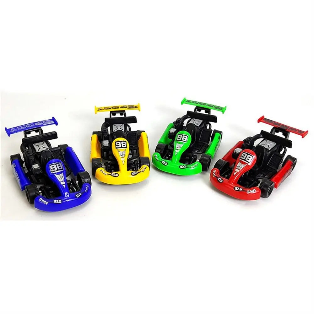 Kids Gift Four-wheel Pull Back Car Car Model Colorful Racing Model Kart Cartoon Plastic Racing Car Toy Children