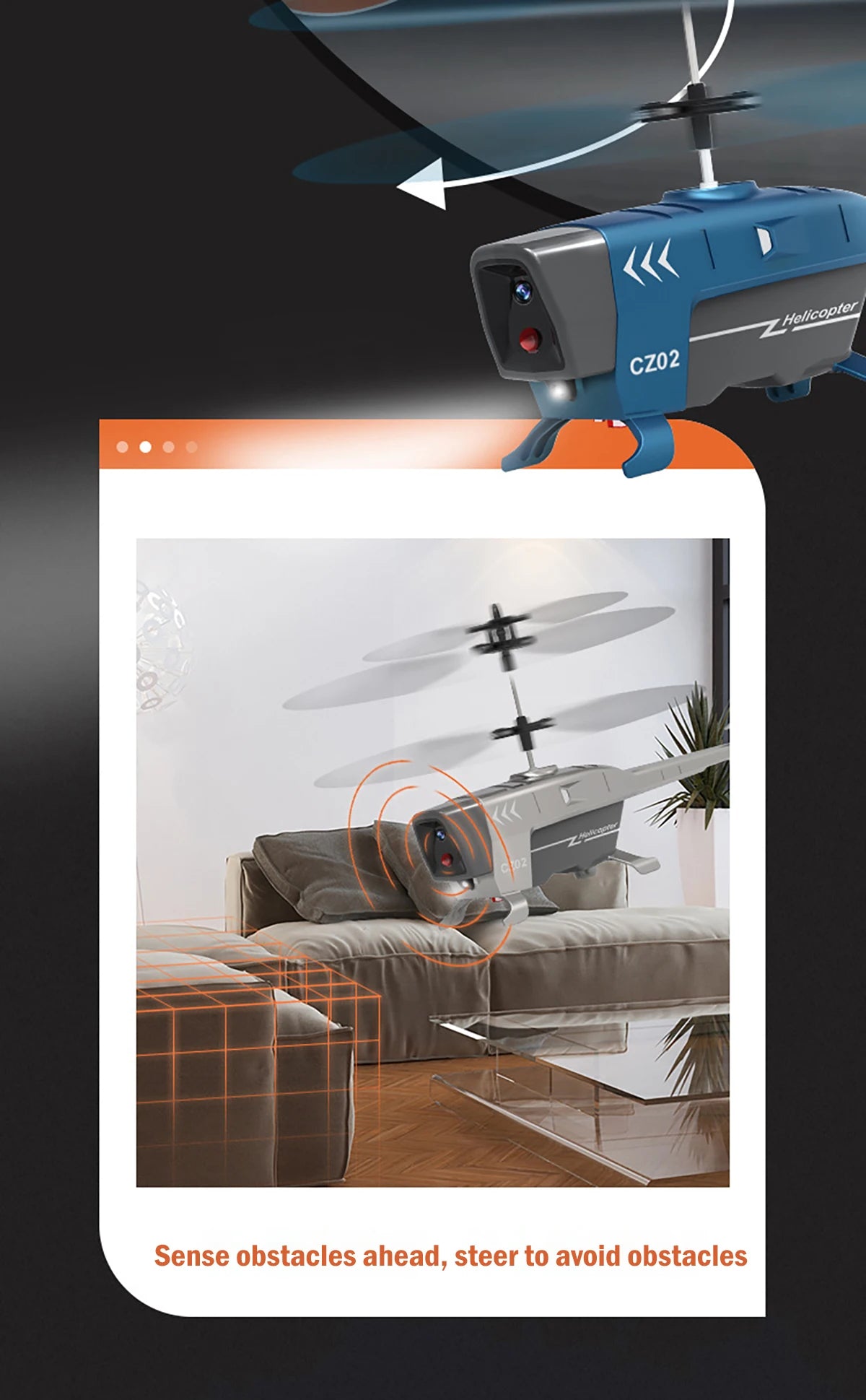 RC Helicopter 2.4Ghz 3.5H Obstacle Avoidance Anti-collision Remote Control Drone Toy Aircraft Kid Plane Indoor Flight Toys Gifts