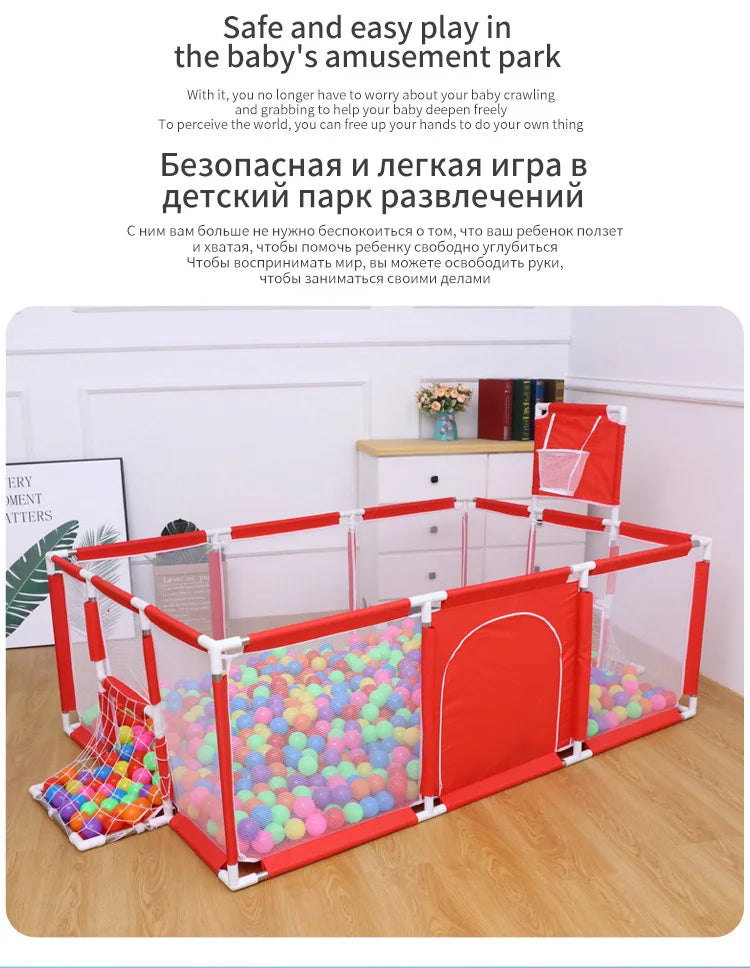 New Arrival Baby Playpen For Children Safety Barrier For Newborn Playground Basketball Ball Pit Playpen Indoor Baby Playground