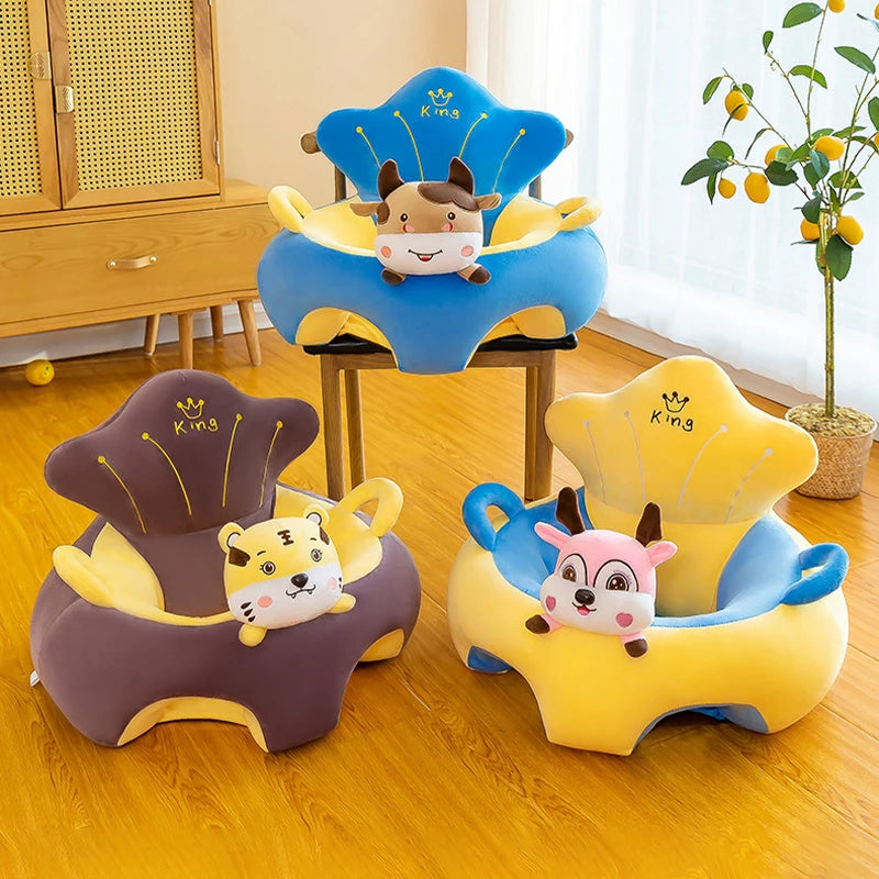 Baby Sofa Support Seat Cover Plush Chair Learn To Sit Comfortable Cartoon Toddler Nest Puff Wash No Stuffing Cradle