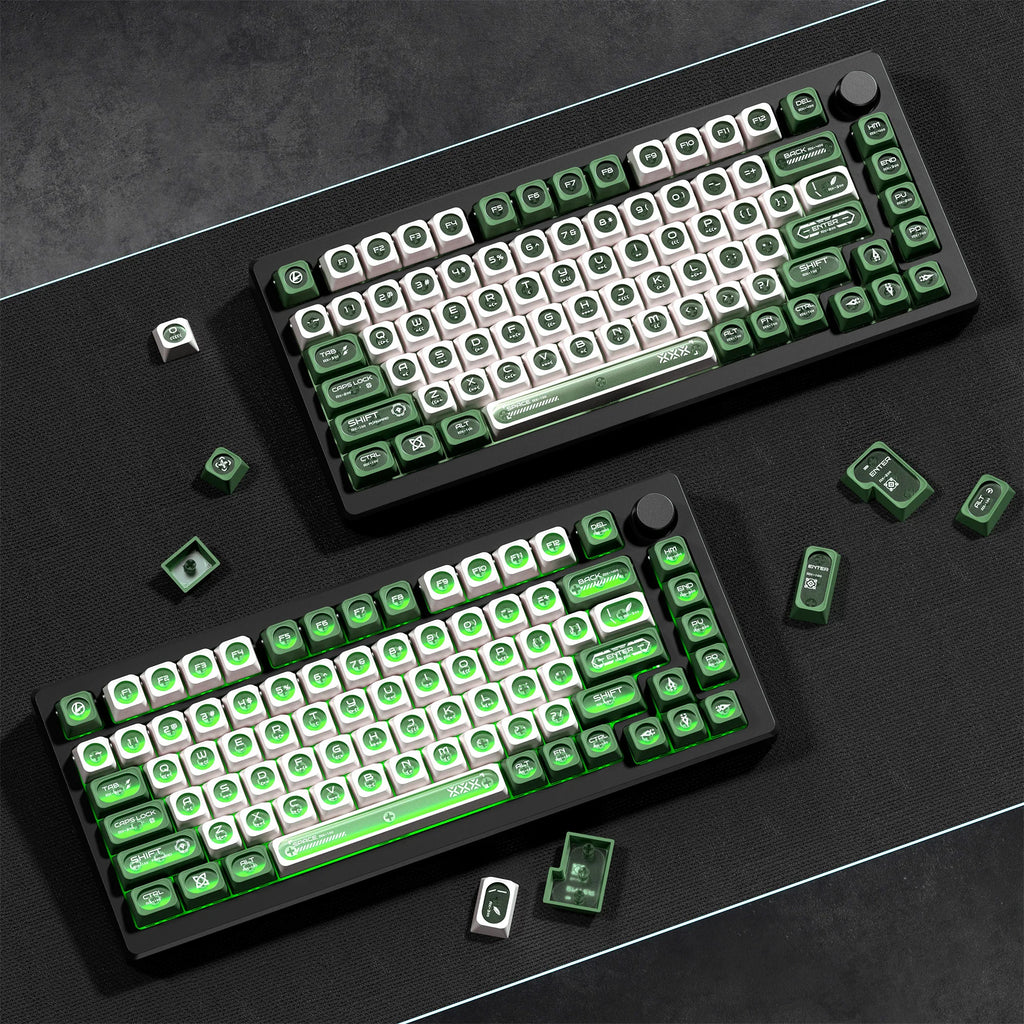 XVX White Shine Through Cats eye MAX Profile Dye-Sub PBT Keycap Set 136-Key