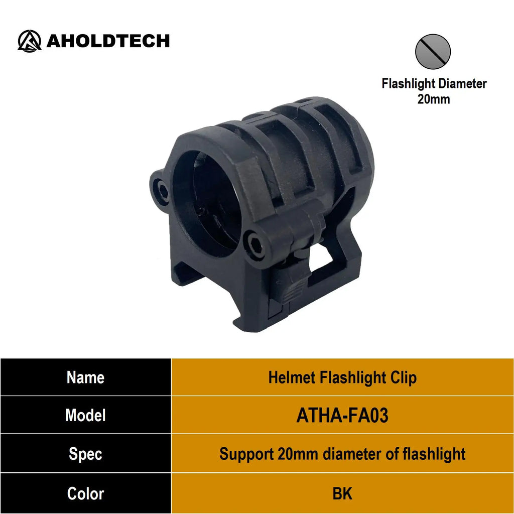 Aholdtech Tactical Bulletproof Helmet Accessories Flashlight Holder Light Clamp And NVG Mount Connector for Gopro Hero Cameras