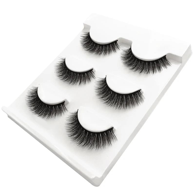 SHIDISHANGPIN 3 pairs 27 styles 3D Faux Mink Hair Soft False Eyelashes Fluffy Wispy Thick Fake Lash Handmade Eyelash Eye Makeup
