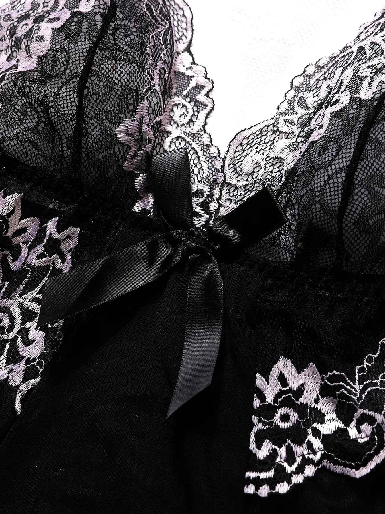 Sleeveless Sexy Solid Slip Nightdress Contrast Lace Round Neck Backless Sleep Mini Dress Women's Sleepwear Dresses Lingеrie Set