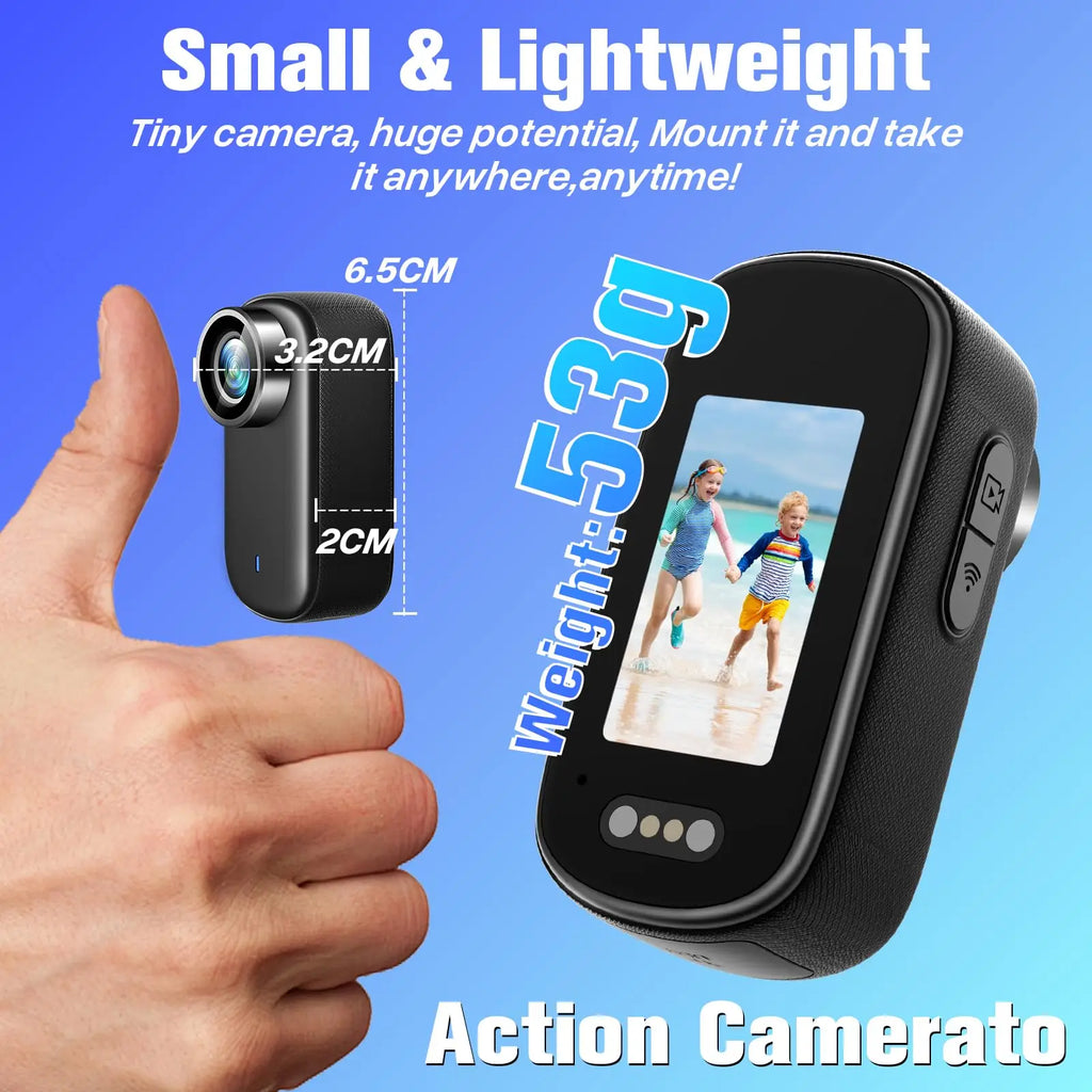 4K Mini Thumb Sports Camera Magnetic Pocket Action Pet Camera  Wearable Bodycam Miniature Waterproof Motorcycle Helmet Camcorder