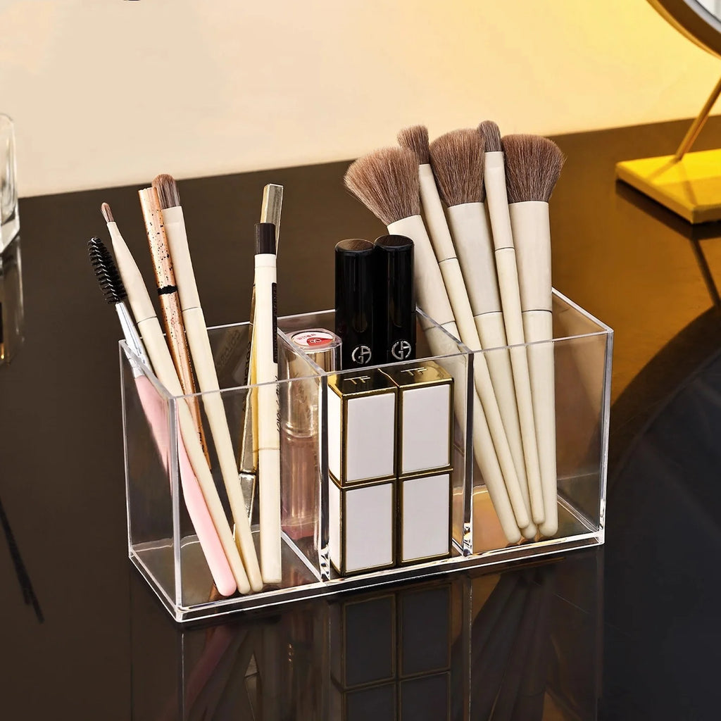 Transparent lipstick Cosmetic Makeup Acrylic Makeup Brush Tool Storage Box Case Make-up Brush Holder Table Organizer Makeup Tool