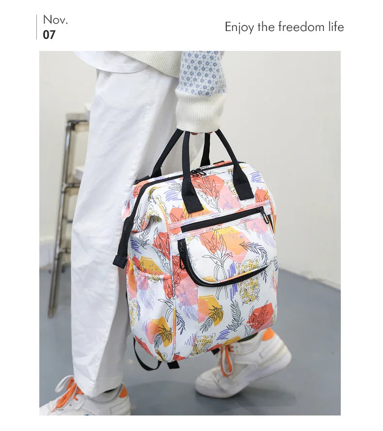 IYEAL Fashion Baby Nappy Bag Cute Animal Pattern Mommy Bag Multi Functional Large Capacity Diaper Bags for Babies Nursing Bags