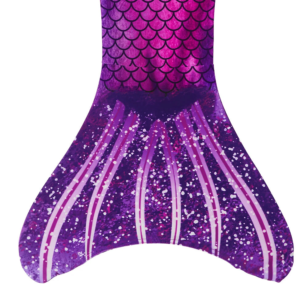 Girls One-Piece Mermaid Tail Swimsuit, Cute Beach Bathing Suit, Children Performance Cosplay Costume, Kids Dress Up Clothes