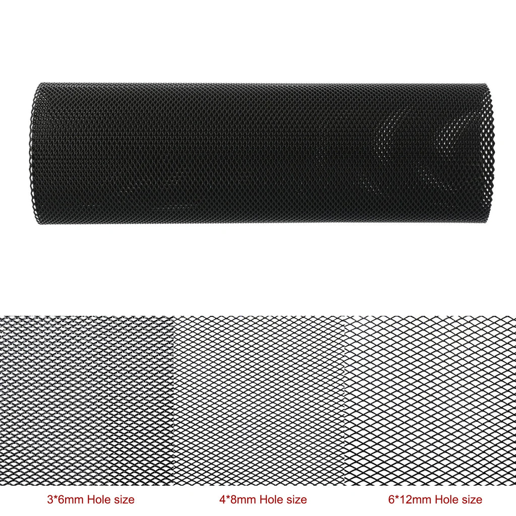 New Black Painted Aluminum Alloy Grille Mesh Roll Automotive Grille Insert Bumper Rhombic Hole Black Car Grill Mesh Sheet