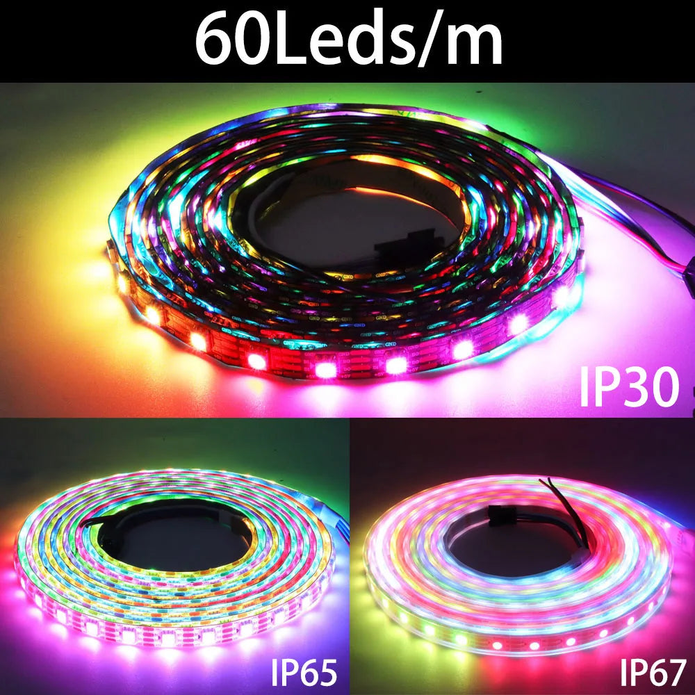 1-5M 144Leds/m WS2812B WS2813 WS2815 Led Strips 5050RGB Programmable Colored Running Flowing Led Strip Lights Led Ribbon DC5-12v