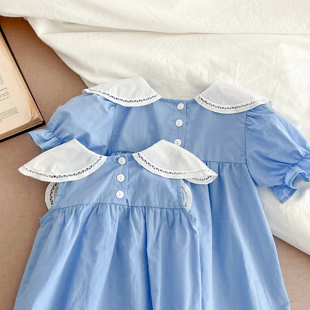 Baby Summer Dress 2-6Yrs Baby Girls Clothes Petal Collar Cotton New Toddler Girl Dresses Kids Girls Casual Soft Dress Princess
