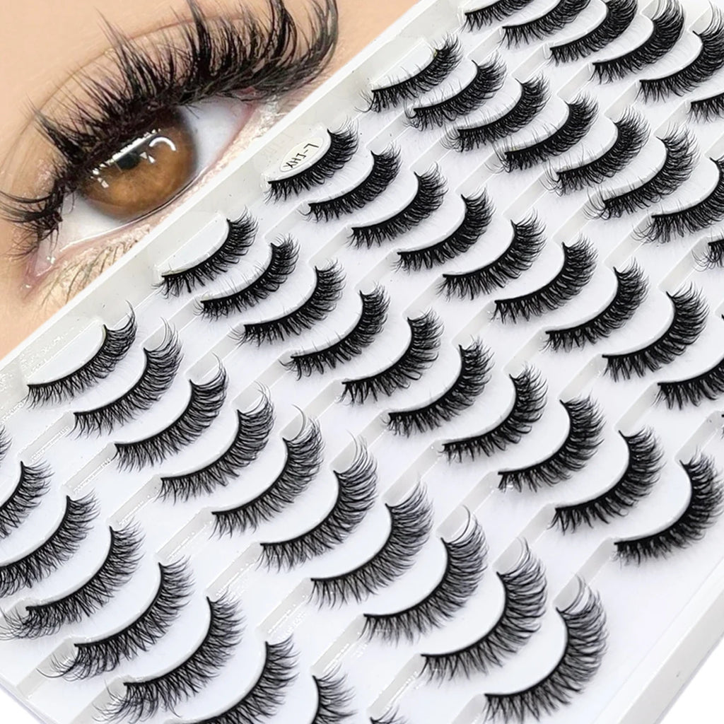 HBZGTLAD 30/40 pairs of natural long 3D artificial mink false eyelashes false eyelashes makeup set mink eyelashes extended eyela