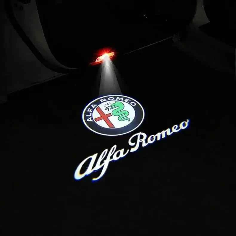 2Pcs Fashion LED Car Door Welcome Light Logo Projector for Alfa Romeo Spider Giulia Giulietta 147 156 159 Mito Stelvio GT Spider