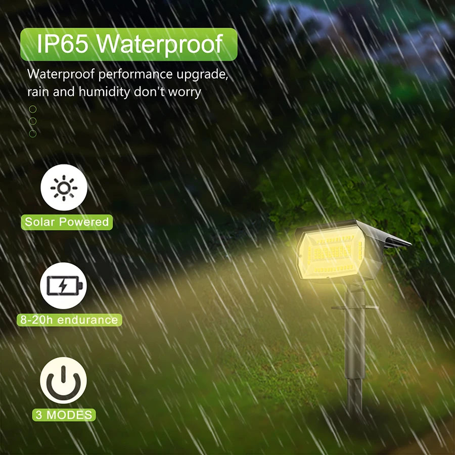 1/2/4PCS Solar Spot Light 68/72 LED Outdoor Garden Solar Landscape Spotlights Waterproof 3 Modes Wall Light Door Backyard Garage