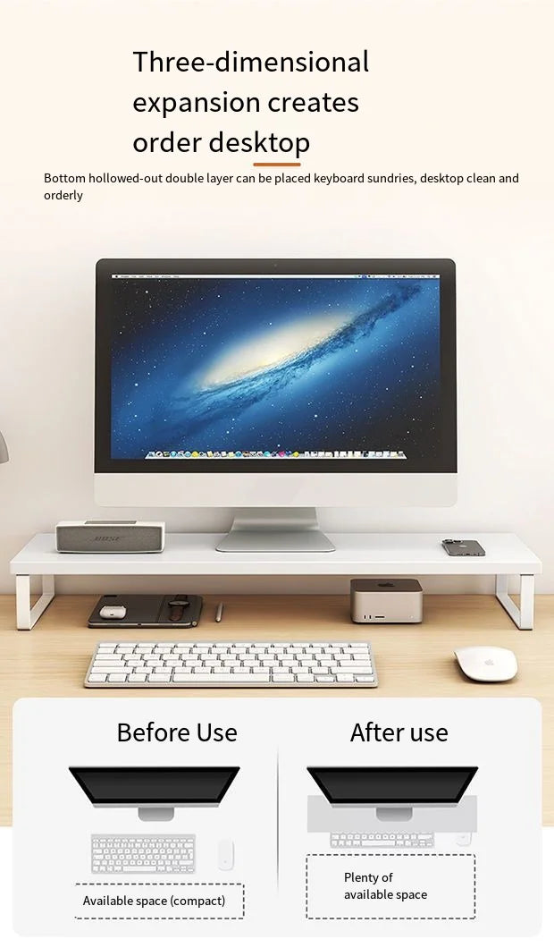 Multiple sizes desktop computer with elevated laptop display elevated dormitory desktop storage office screen base bracket