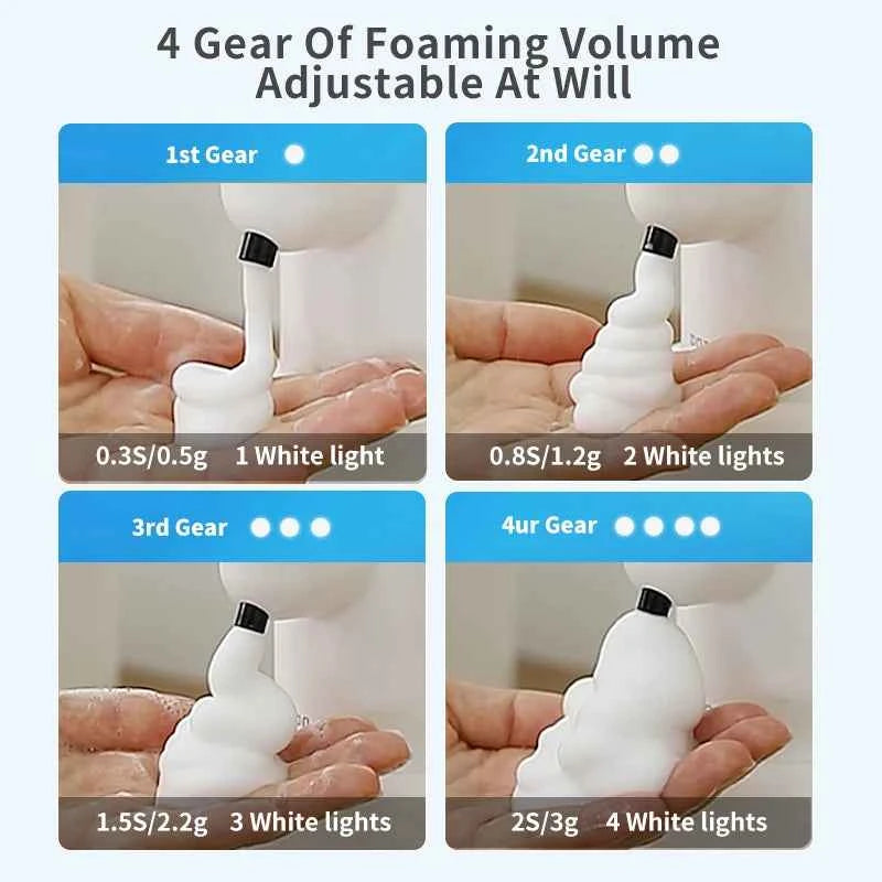 New Wall Mounted Automatic Soap Dispenser Foam Smart Hand Washing Machine 500ml Liquid Rechargeable Bathroom Induction Sensor