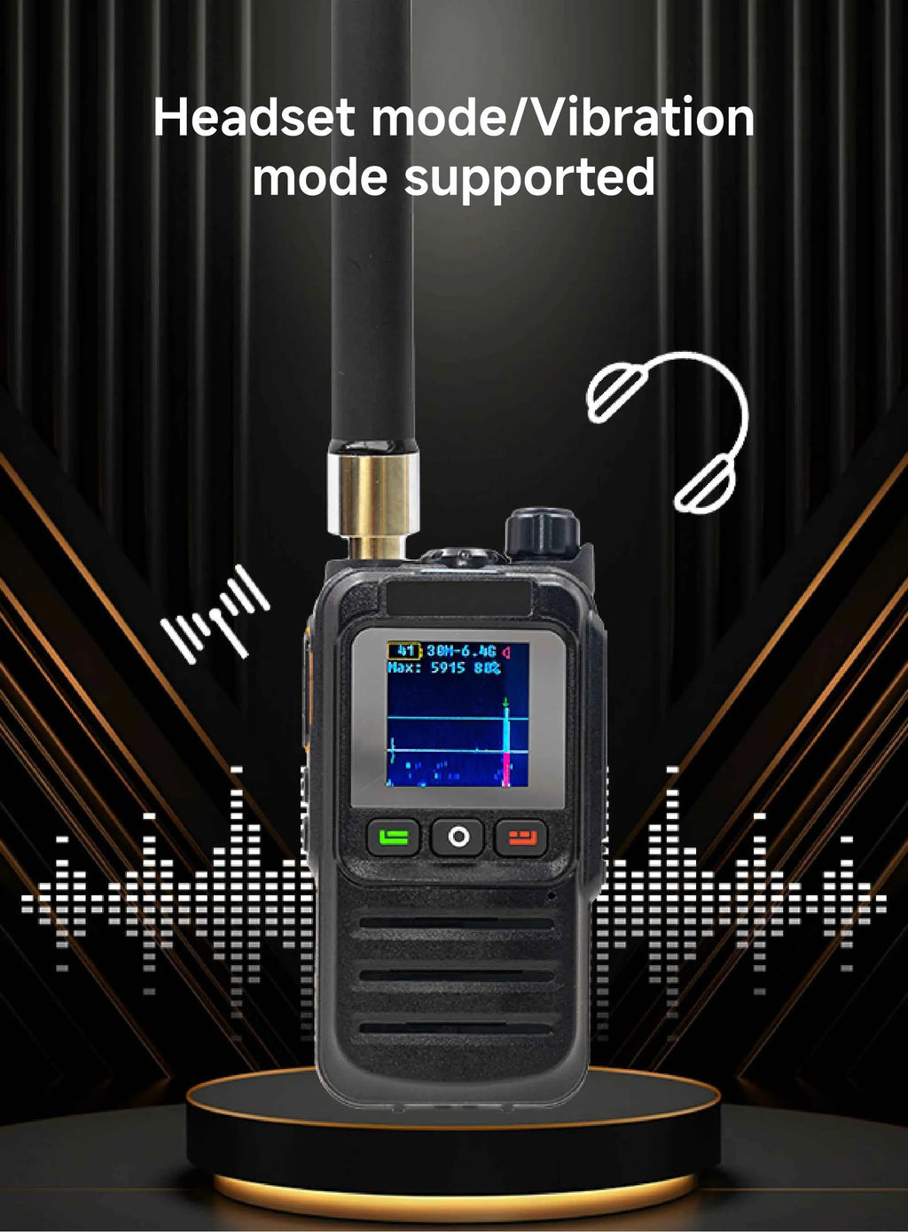 1-2km Drone Warning Equipment with 30-6400MHz Broadband Detection Supporting FPV Drone for DJI Road Communication