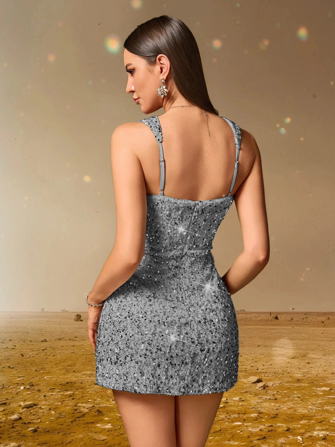 Women Low Slit Dresses Summer Shiny Sequins Evening Dress Sexy Elegant Party Dresses Cocktail Short Birthday Prom Dresses XSY225