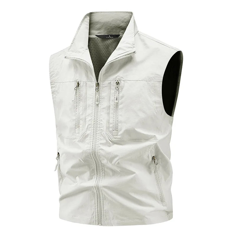 2026 New Waistcoat Men Middle-Aged Outdoor Fishing Summer Vest Casual Thin Tooling Waistcoat Large Size 5XL Vest