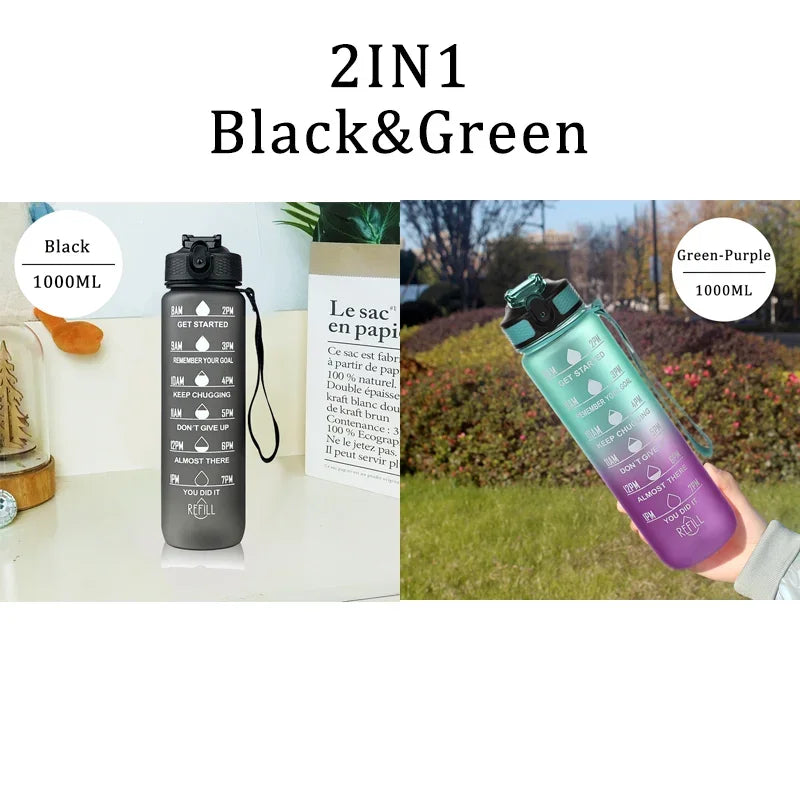 1 Liter Water Bottle Motivational Sport Water Bottle Leakproof Drinking Bottles Outdoor Travel Gym Fitness Jugs For Kitchen