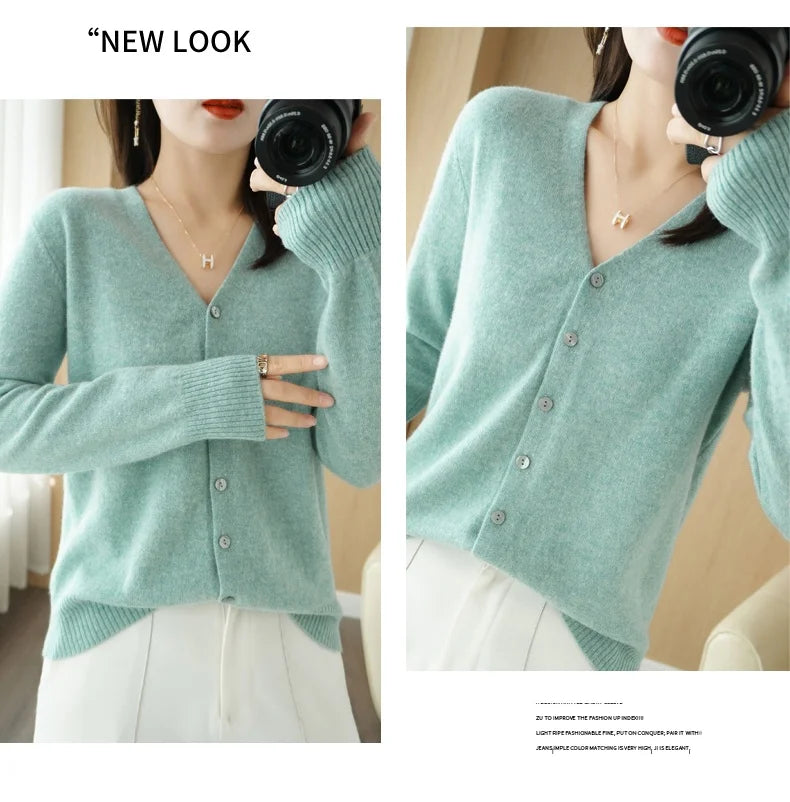 Women Cardigans 2025 Autumn Winter Single Breasted Knitwears Long Sleeve Warm Knit Cardigan Korean Fashion Spring casual Sweater