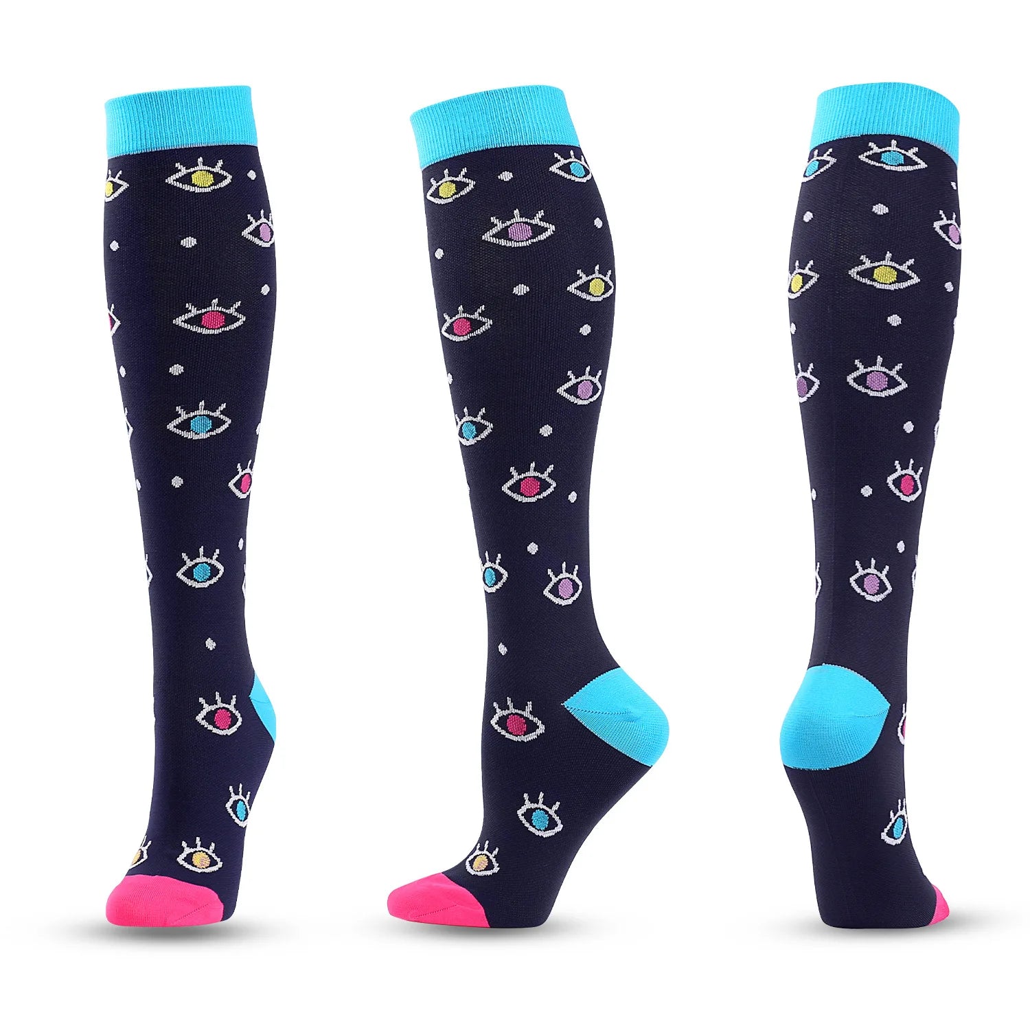 5 Pairs Random Athletic Compression Socks for Men and Women - Hiking, Basketball, Football, Rugby