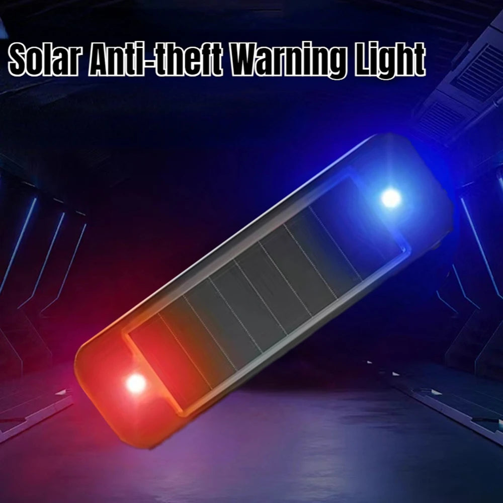 Mini Solar LED Car Warning Light, Wireless Anti-Theft Flashing Lamp, Simulated Dummy Alarm Security Light