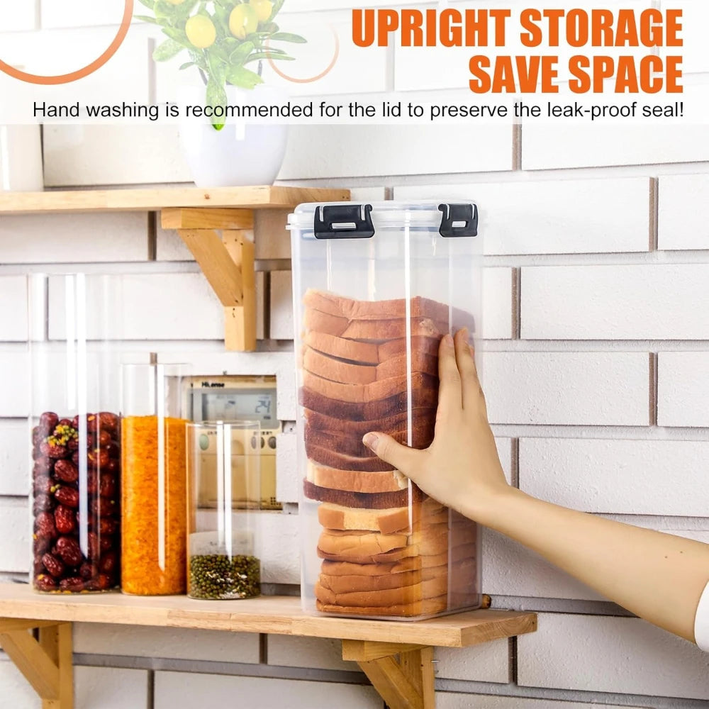 4 Liter Bread Storage Container, Plastic Bread Box with Sealing Lid, Bread Storage Box, Sandwich Bread Dispenser Bread Storage