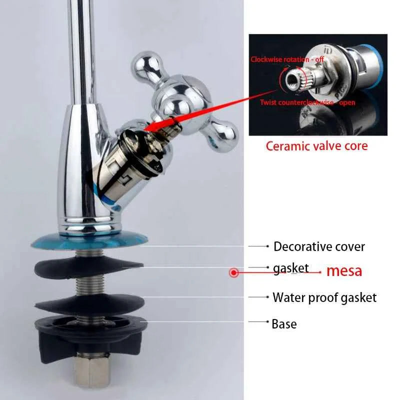 Gooseneck Water Purifier Faucet 1/4" Thread Interface Water Filter Parts Kitchen Direct Drinking Water Reverse Osmosis