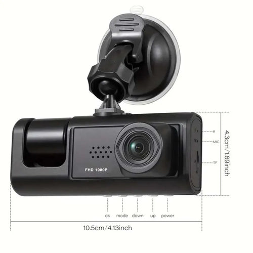 1080P Dual Lens Car Dash Cam – Front and Cabin Recording