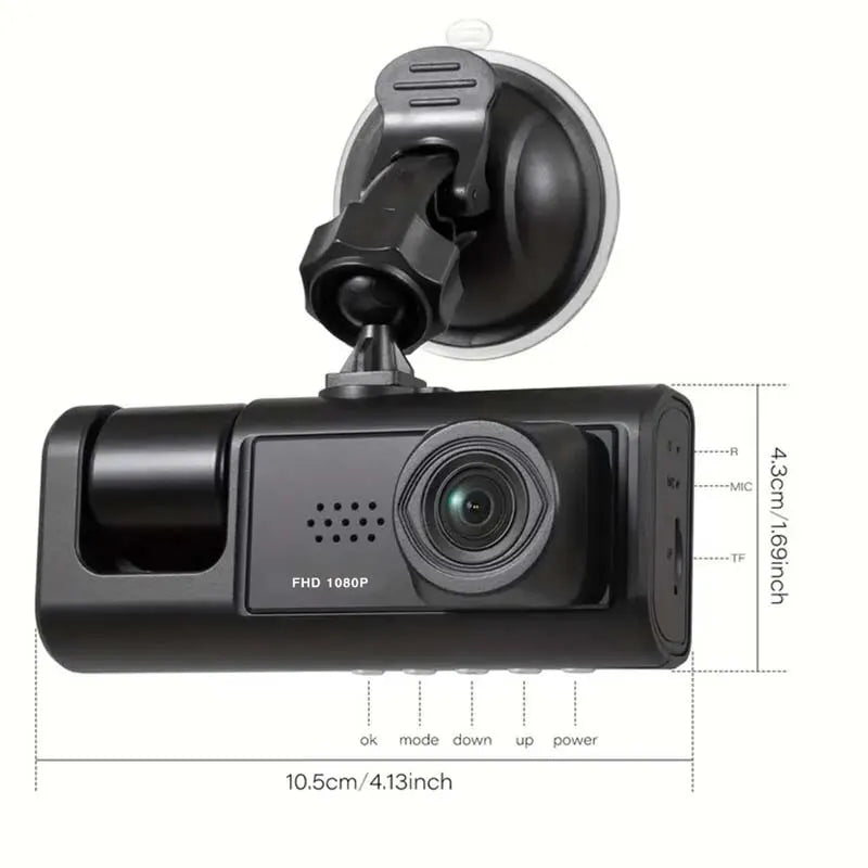 1080P Dual Lens Car Dash Cam – Front and Cabin Recording