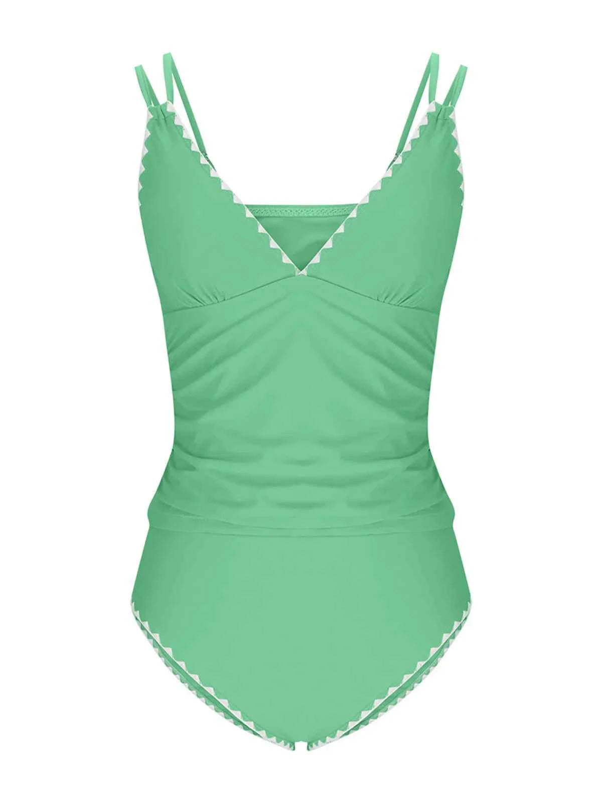 S - XXL New 10 Colors V Neck Tankini Bikini Women Swimwear Female Swimsuit Two-pieces Bikini set Bather Bathing Suit Swim K6770