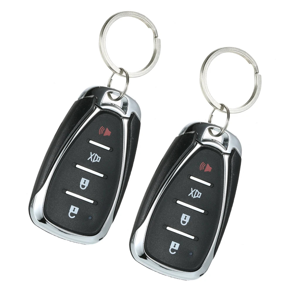 Universal Car Vehicle Security System Burglar Alarm Protection Anti-theft System 2 Remote with Siren Wiring Harness Programmable
