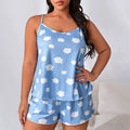 Lady Summer Chemise Pajamas Suit Night Outfit Big Size 4XL 5XL Sexy Women Love Print Soft Nightwear New Sleepwear Cami&shorts