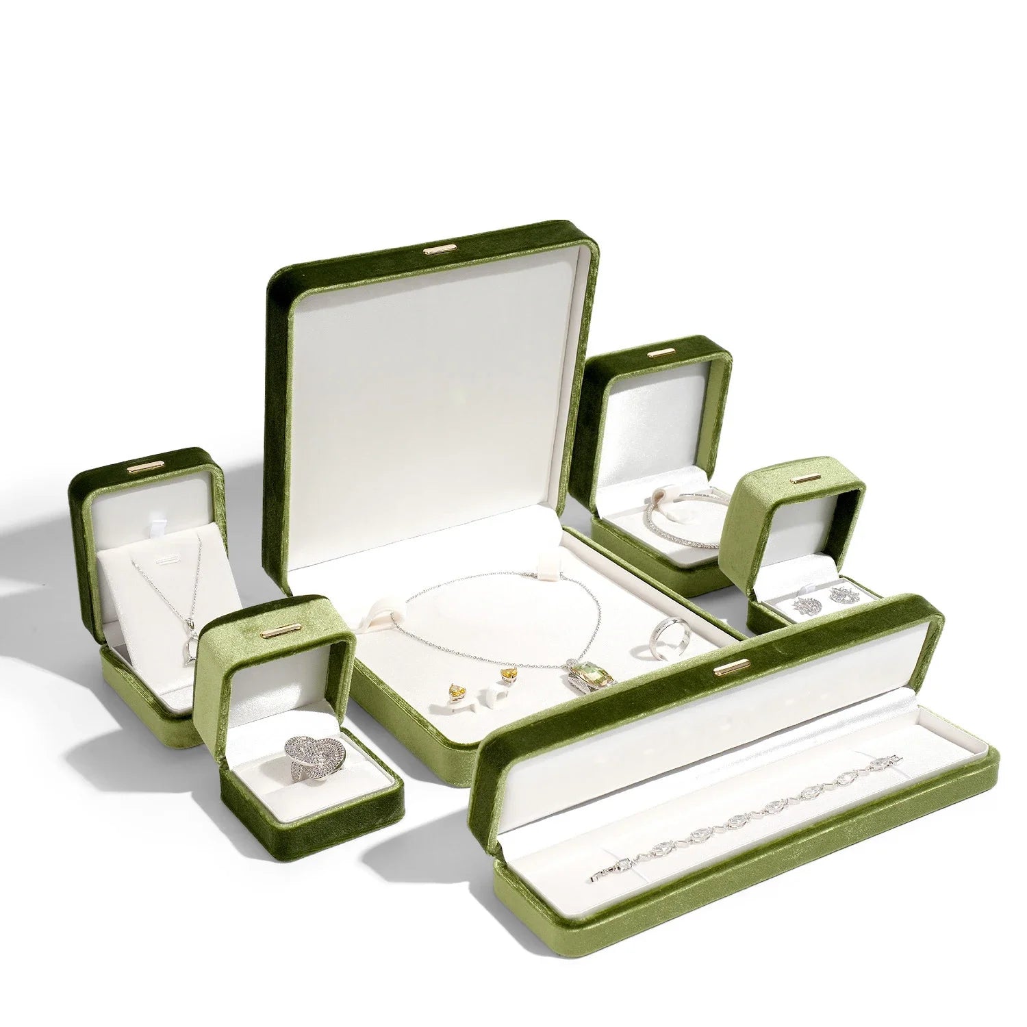 High Grade Retro Velvet Jewelry Organizer Box Ring Earrings Bracelet Necklace Storage Gift Jewelry Packaging Case