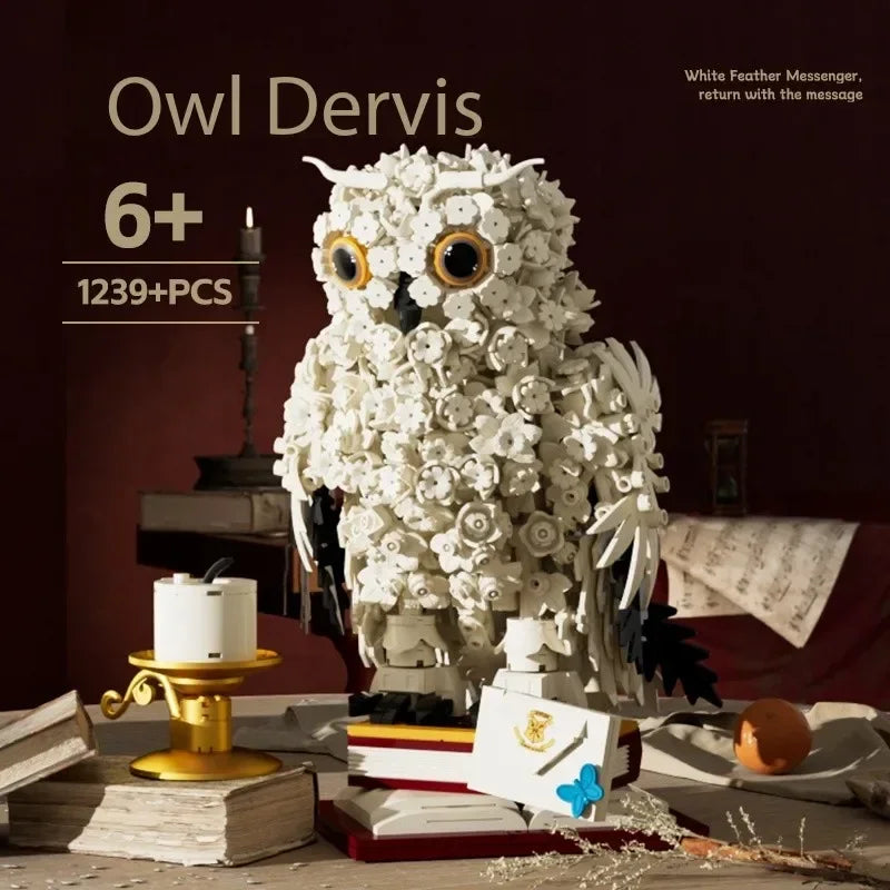 1239PCS+ Magic Owl Building Blocks Decoration Flower Owl Model Bricks Creative Kids Educational DIY Assembly Toys Holiday Gifts