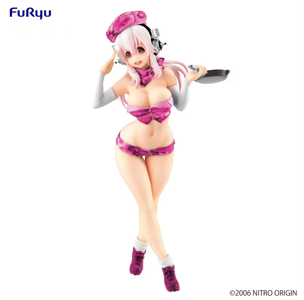 In Stock 100% Original Genuine FuRyu 18cm Super Sonico PVC Anime Collection Cute Models Doll Collectible Toys Birthday Gift