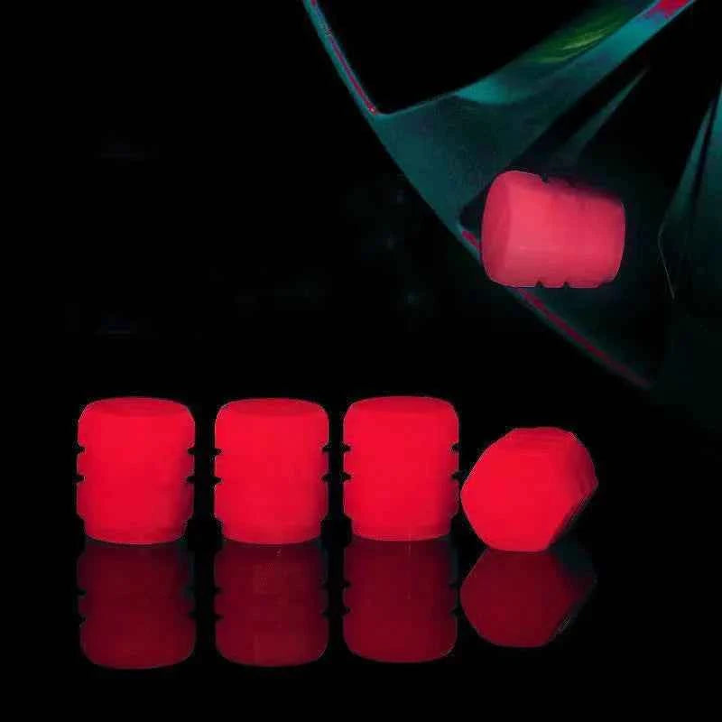 Luminous Valve Caps Fluorescent Night Car Tire Valve Caps Motorcycle Bike Glowing Decor Wheel Nozzles Tyre Cap Car Accessories