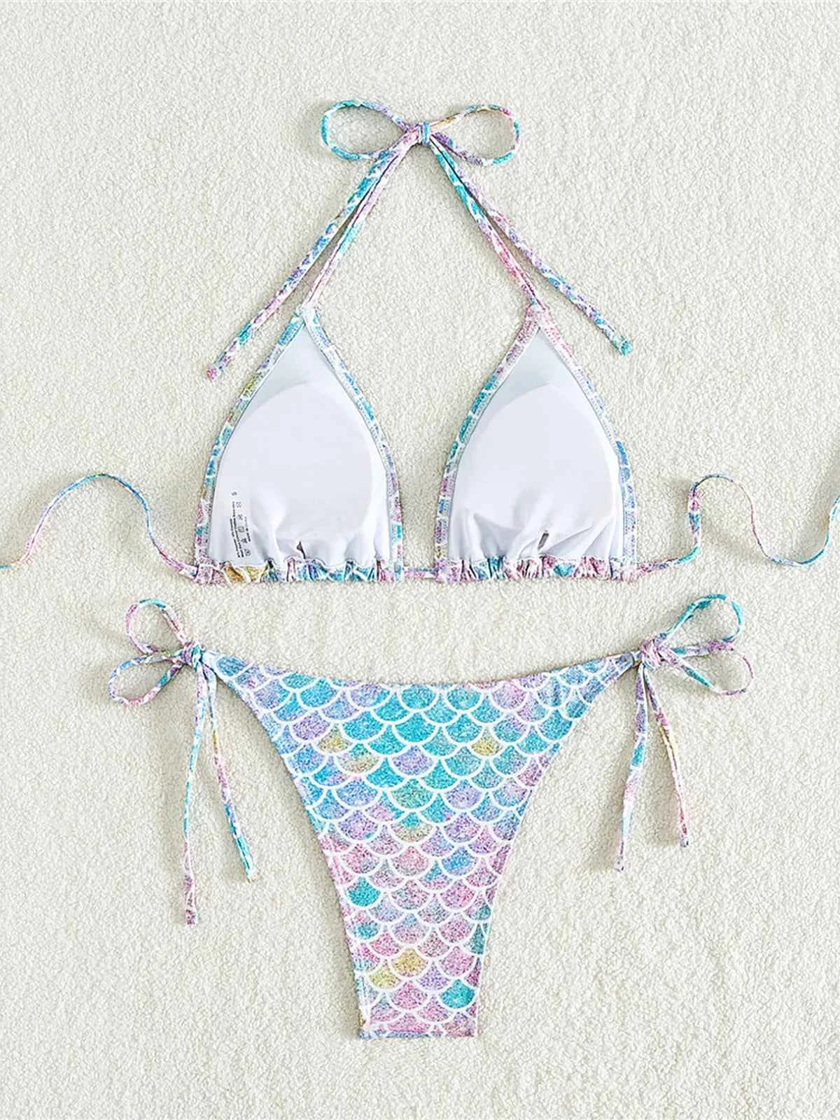 XS - L Printed Halter High Leg Cut Bikini Women Swimwear Female Swimsuit Two-pieces Bikini set Bather Bathing Suit Swim K5302